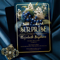 Elegante Barockblaue Blumen Überraschung 30. Gebur