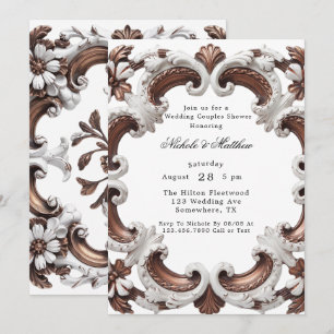 Elegante Barockdusche für Hochzeitspaare Einladung