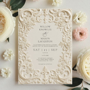 Elegante barocke Hochzeit Einladung