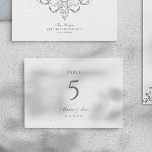 Elegante barocke Hochzeit Set I Tischnummer Karte