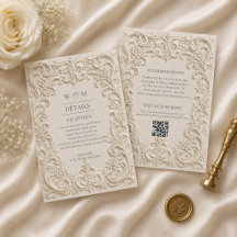 Elegante barocke Hochzeit Vintage-Beilagekarte