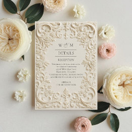 Elegante barocke Hochzeitseinlagekarte Begleitkarte
