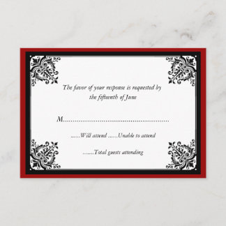 Elegante barocke Hochzeitstitel RSVP Karte