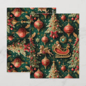 Elegante Barocke Weihnachtskarte Postkarte (Vorne/Hinten)