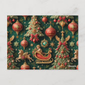 Elegante Barocke Weihnachtskarte Postkarte (Rückseite)