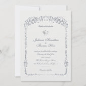 Elegante barocke Zierrahmen-Hochzeit Einladung (Vorderseite)