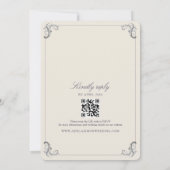 Elegante Barockhochzeit Einladung (Rückseite)