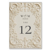 Elegante Barockhochzeit Tischnummer (Vorderseite)