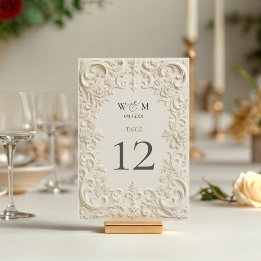 Elegante Barockhochzeit Tischnummer