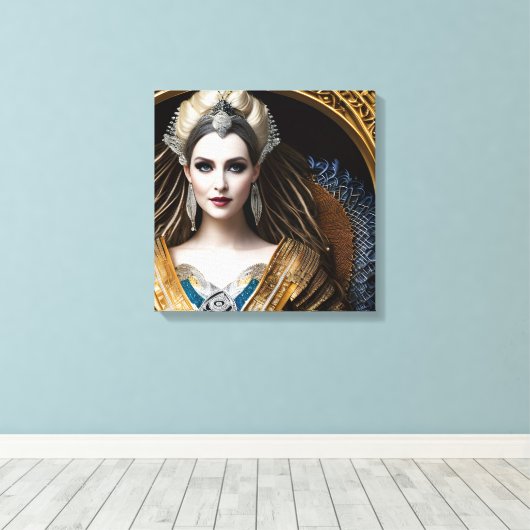 Elegante Barockkönigin Leinwanddruck (Insitu (Holzboden))