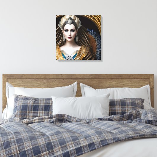 Elegante Barockkönigin Leinwanddruck (Insitu (Schlafzimmer))