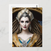 Elegante Barockkönigin Postkarte (Vorne/Hinten)
