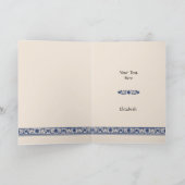 Elegante Barocklace auf blau Dankeskarte (Innenseite)