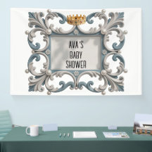 Elegante Baroque Baby Boy Dusche