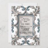 Elegante Baroque Baby Boy Dusche Einladung (Vorderseite)