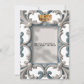 Elegante Baroque Baby Boy Dusche Einladung (Rückseite)