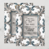 Elegante Baroque Baby Boy Dusche Einladung (Vorne/Hinten)