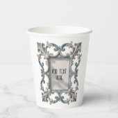 Elegante Baroque Baby Boy Dusche Pappbecher (Rückseite)