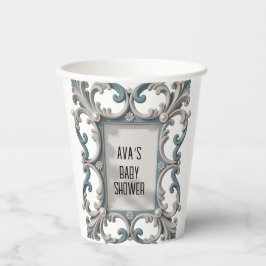 Elegante Baroque Baby Boy Dusche Pappbecher