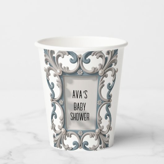 Elegante Baroque Baby Boy Dusche Pappbecher (Vorderseite)