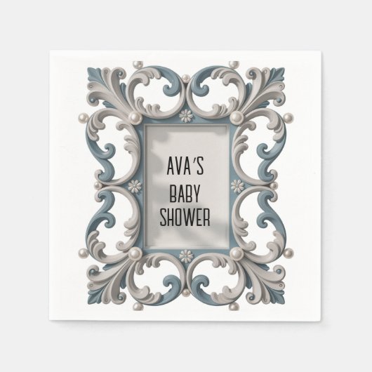 Elegante Baroque Baby Boy Dusche Serviette (Vorderseite)