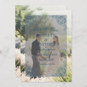 Elegante Baroque Muster Foto Save the Date Karte (Vorne/Hinten)