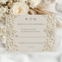 Elegante BaroqueWedding RSVP-Karte