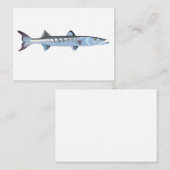 Elegante Barracuda Fischkarte Mitteilungskarte (Vorne/Hinten)