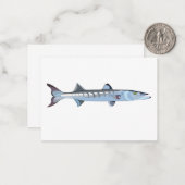 Elegante Barracuda Fischkarte Mitteilungskarte (Vorderseite/Rückseite Beispiel)