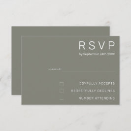 Elegante Battleship Gray Minimal Moderne Hochzeit Einladung