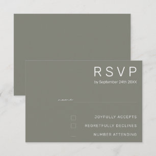 Elegante Battleship Gray Minimal Moderne Hochzeit Einladung