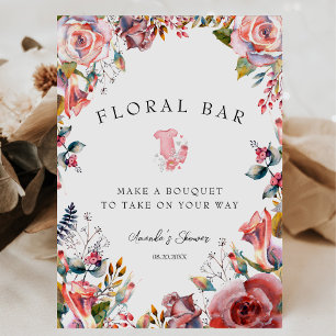 Elegante Bauen Sie Ihre Bouquet Blumenbaby-Dusche Sockelschild