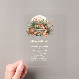 Elegante Bauern Market Baby Shower Acryleinladungen