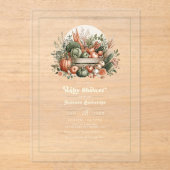 Elegante Bauern Market Baby Shower Acryleinladungen (Vorderseite)