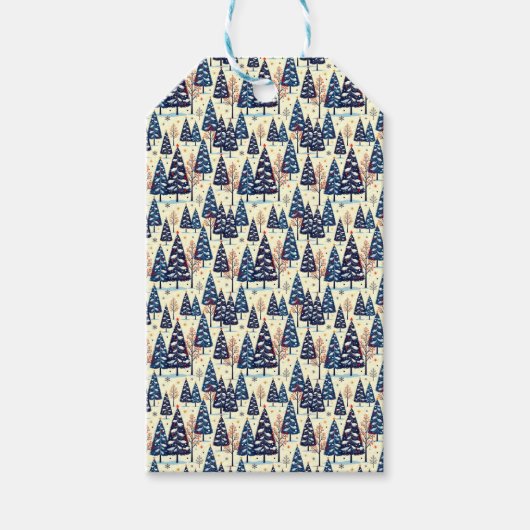 Elegante Bäume Geschenkanhänger (Vorderseite)