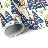 Elegante Bäume Geschenkpapier (Rolleneckpunkt)