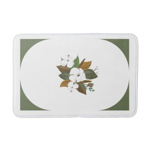 Elegante Baumwolle Blume Bathmat mit dekorativem B Badematte (Vorderseite)