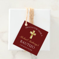 Elegante Bautismo de Bebé Borgoña Dorado