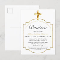Elegante Bautismo de Niños Con Cruz Dorada