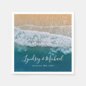 Elegante Beach Blue Ocean Wedding Serviette (Vorderseite)