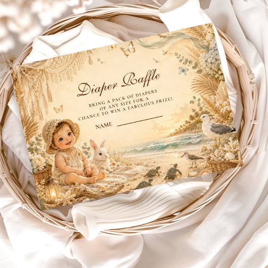 Elegante Beach-Boho-Windel-Raffle Begleitkarte