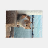 Elegante Beach Cat Fleece Blanket (Vorderseite (Horizontal))