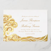 Elegante Beach Destination Foil Einladung (Vorderseite)