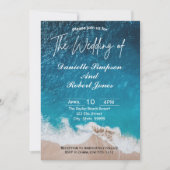 Elegante Beach Hochzeit Einladung (Vorderseite)