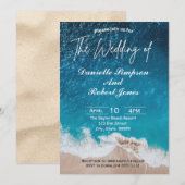 Elegante Beach Hochzeit Einladung (Vorne/Hinten)