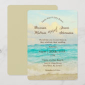 Elegante Beach Hochzeit Einladung (Vorne/Hinten)
