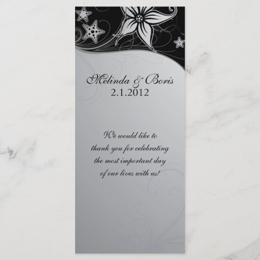 Elegante Beach Hochzeit in Urlaubsort Themenprogra Programm (Rückseite)