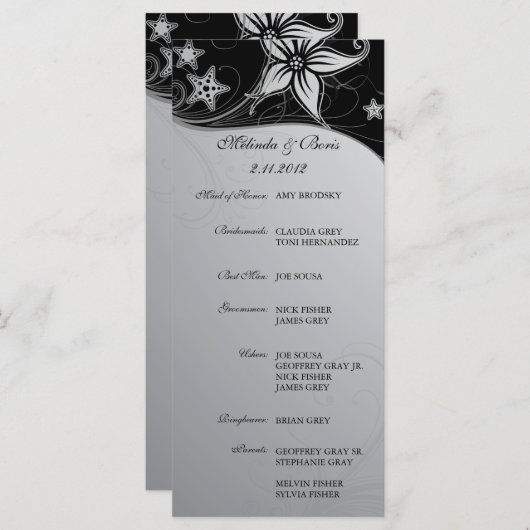 Elegante Beach Hochzeit in Urlaubsort Themenprogra Programm (Vorne/Hinten)