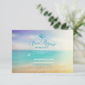 Elegante Beach Hochzeit RSVP Karte (Stehend Vorderseite)