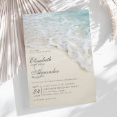 Elegante Beach Ocean Hochzeit in Urlaubsort Einladung